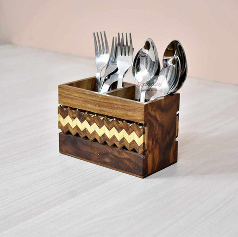 wooden cutlery holder