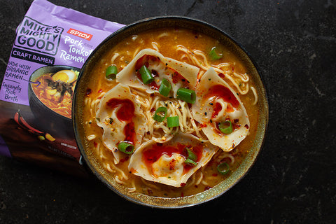 Spicy Pork Wonton Ramen Soup