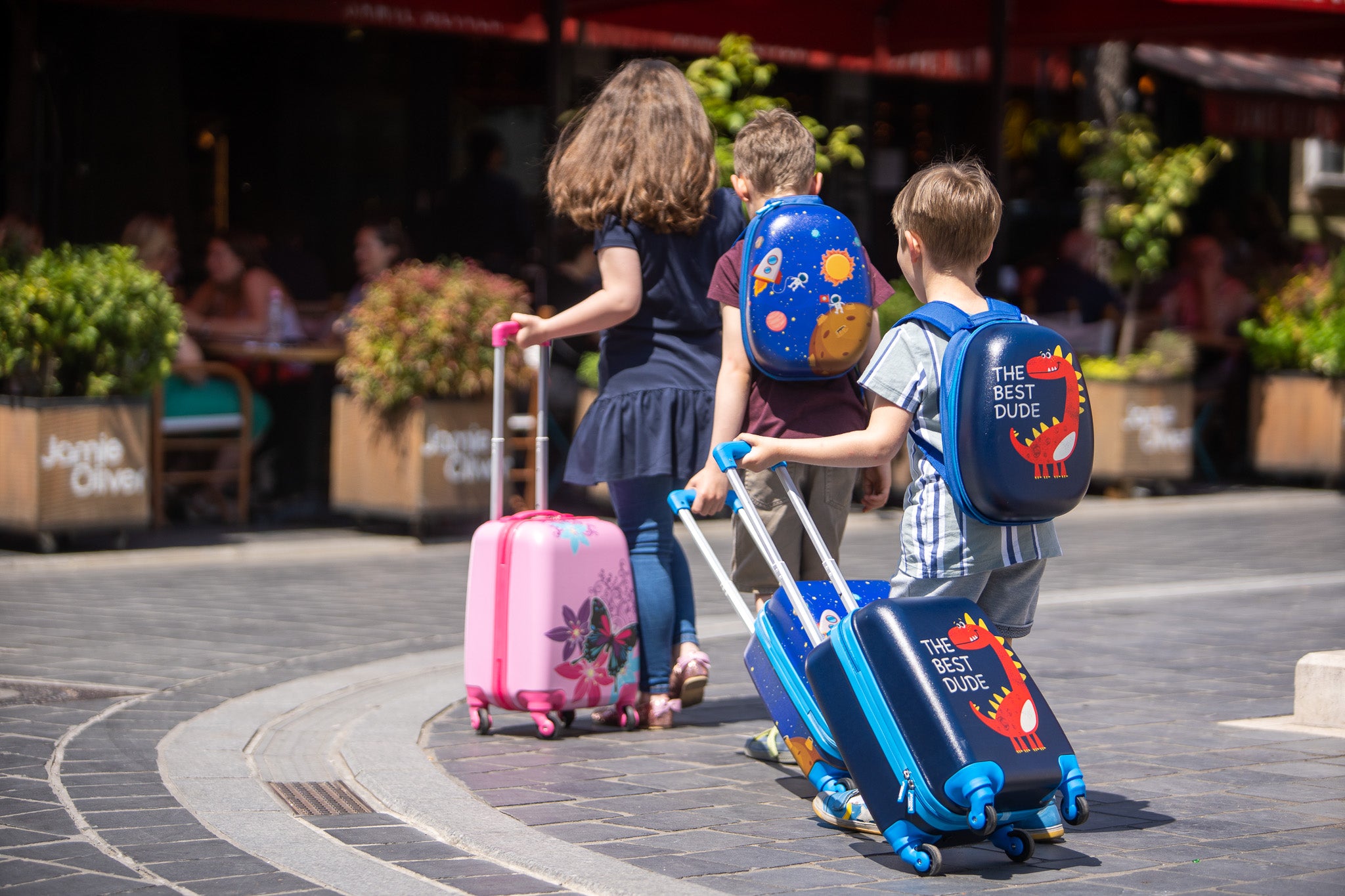 Bontour 2 Stück Kinderkofferset, Rucksack + Kindertrolley Reisegepäck (Meerjungfrau)