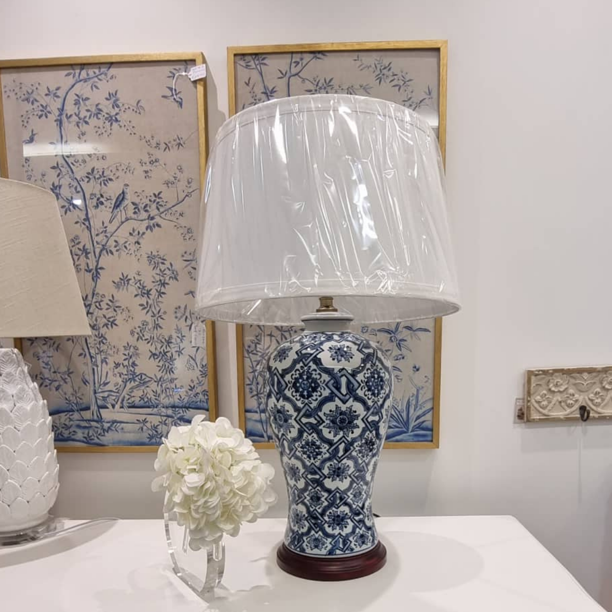 Blue & White Ceramic Lamp – Lily Bloom Interiors