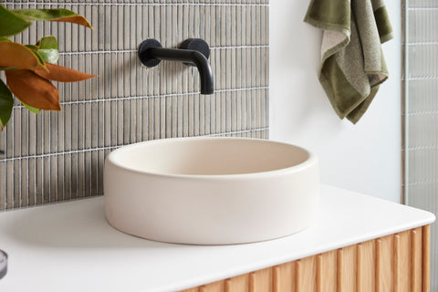 Kristy & Brett The Block 2023 Primary Ensuite Reveal: Nood Co Bowl Basins in Nood