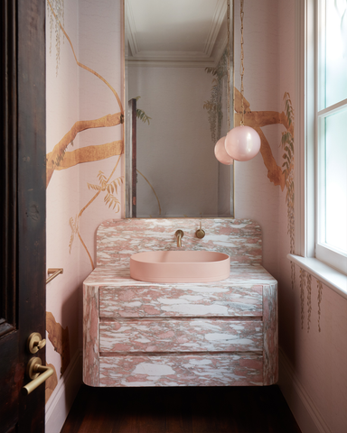 Paddo Pool Terrace by Luigi Rosselli Architects featuring Pill Basin in Blush Pink