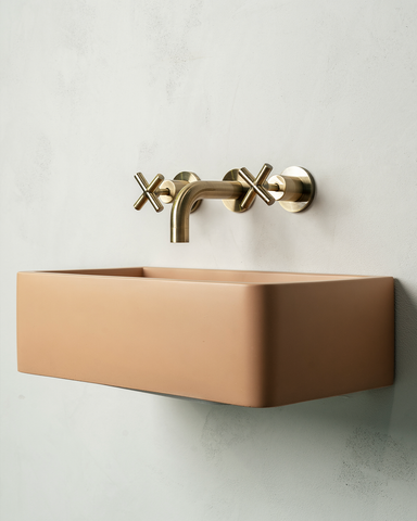 Wall Hung Shelf 01 Basin in Pastel Peach