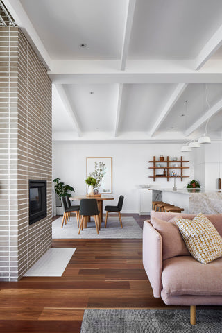 Stunning living room in Mandurah home, where timber accents meet bright, open spaces.