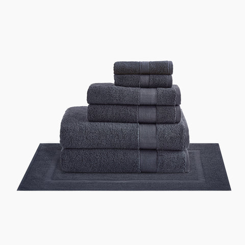 Under The Canopy Classic Organic Towel - Charcoal Charcoal / 6-Piece Bath Sheet Set