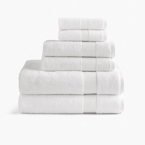 Aware 100% Organic Cotton Ribbed Bath Towels - 6-Piece Set, Blush