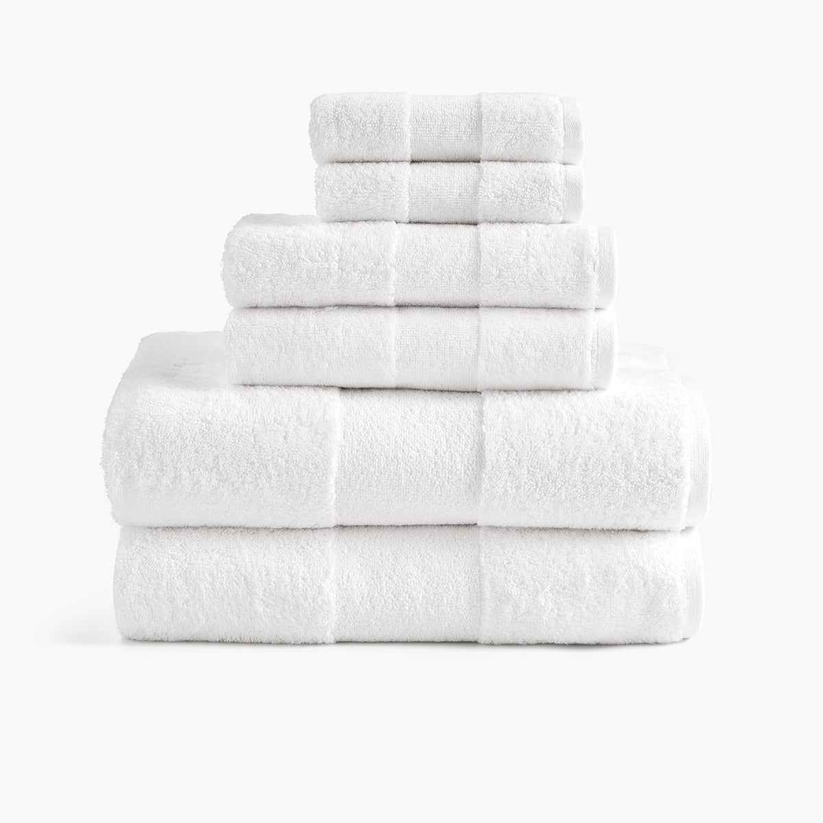 Under The Canopy Luxe Organic Cotton Towel - Snow, Snow / 6-Piece Bath Towel Set 6-Piece Bath Towel Set Snow