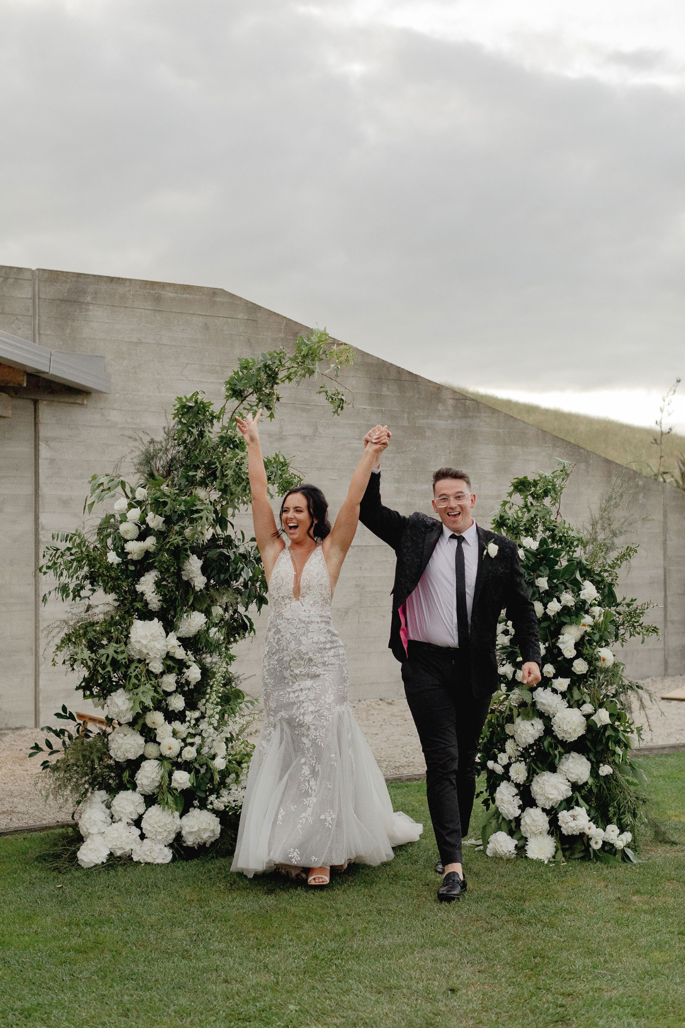 kirsten and codys wedding in clevdon new zealand. kirsten wearing miss chloe nila gown