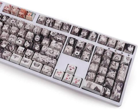 VanillaZ PBT Keycaps 108 Key Ahegao Dye Sublimation OEM Profile Japanese Anime  Keycap for Cherry Mx Gateron Kailh Switch Mechanical Keyboard Anime Keycap   Blumaple LLP