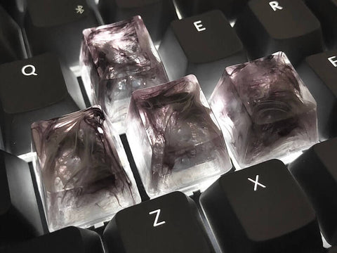 Customizable Resin Keycap/Spacebar | Dark Marble Series 