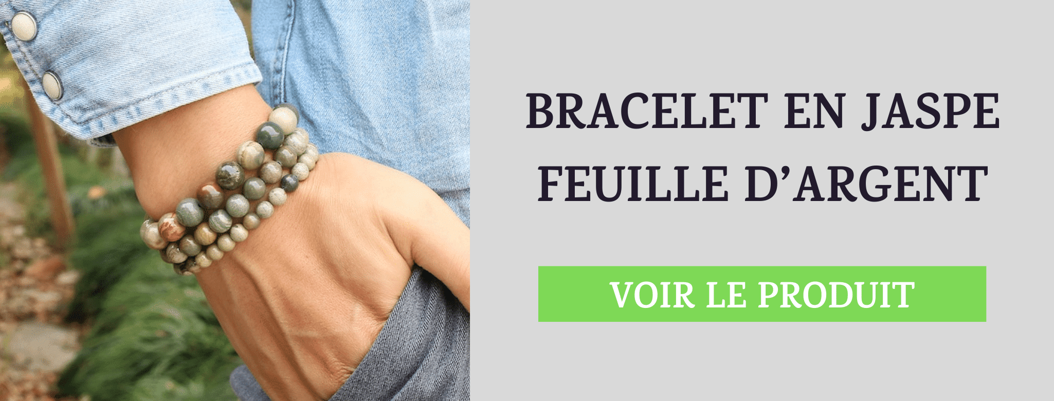 Bracelet Jaspe Feuille d'Argent