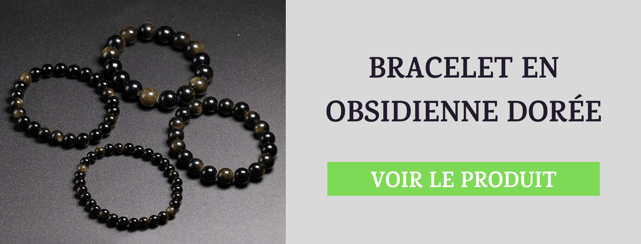 Bracelet Obsidienne Dorée