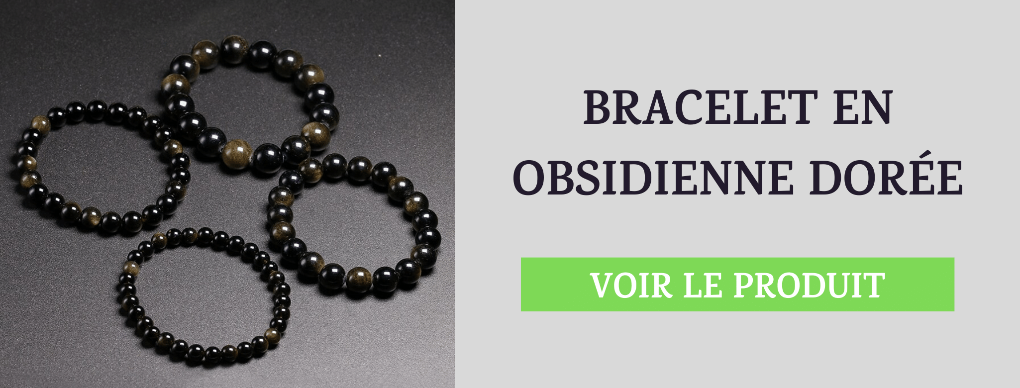 Bracelet Obsidienne Dorée Blocages