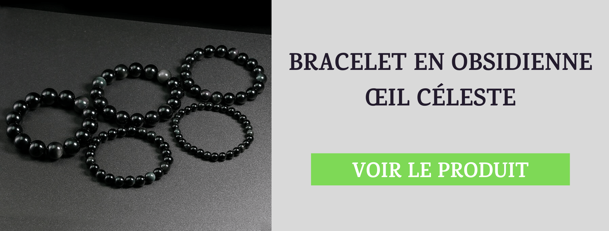 Bracelet Pierre Obsidienne Oeil Céleste