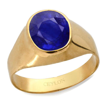 SIDHARTH GEMS Certified Unheated Untreatet 17.25 Ratti 16.00 Carat A+  Quality Natural Blue Sapphire Neelam Gemstone Gold Plated Ring For Women's  and Men's : Amazon.in: Jewellery