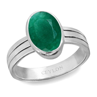 LMDPRAJAPATIS 5.25 Ratti 4.50 Carat Emerald Gemstone Adjustable Silver  Beautiful Ring For Women's : Amazon.in: Fashion
