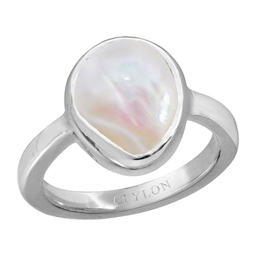South Sea Pearl Ring Solitaire Gemstone Ring 925 Sterling Silver Ring