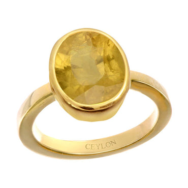 Buy PTM Gold Plated Panchdhatu 10.25 Ratti Yellow Sapphire Gemstone Ring  (Men and Women) - Adjustable (GLDRVRADYL-NFBA2) Online at Best Prices in  India - JioMart.