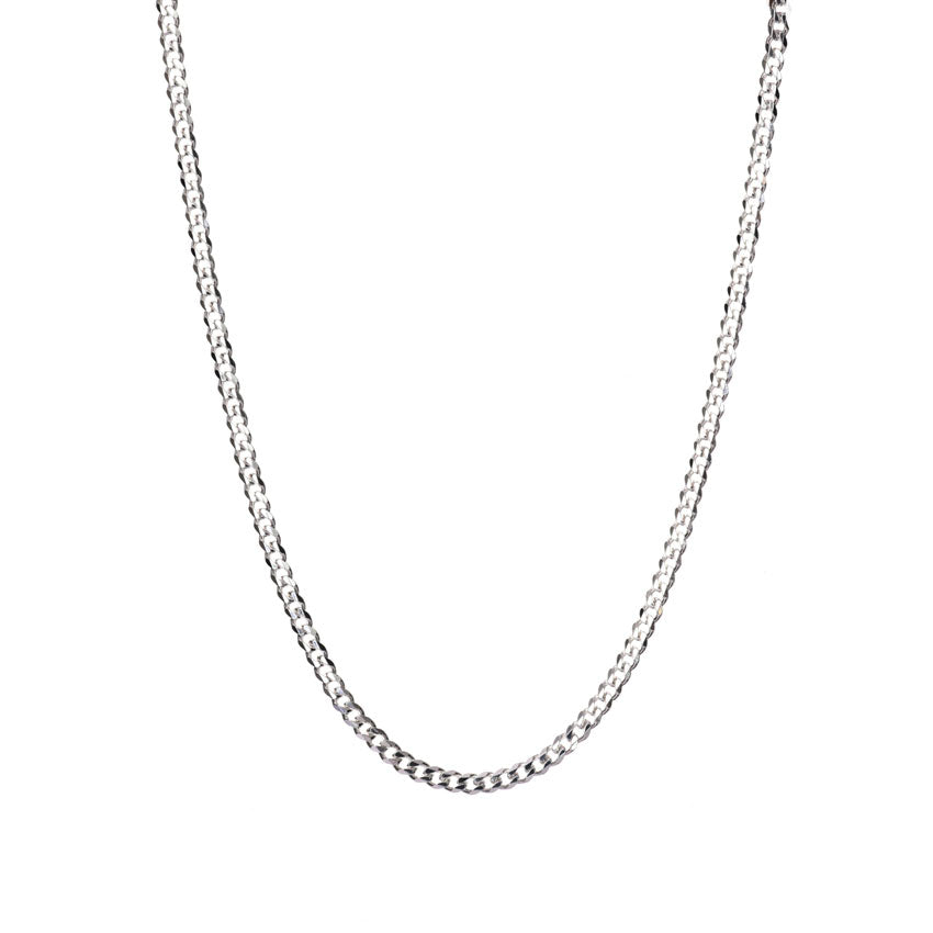 28 inch silver curb chain