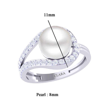 Trendy Cute Real Natural White Pearl Ring Women 925 Sterling Silver Jewelry  Gift | eBay
