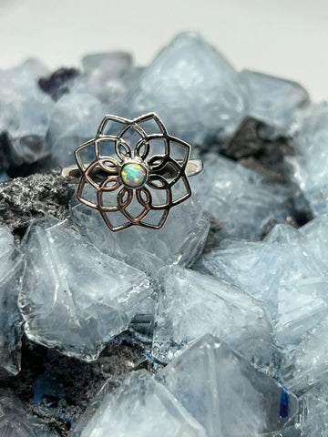 Ein Silberring mit einem bezaubernden äthiopischen Opal als Herzstück.