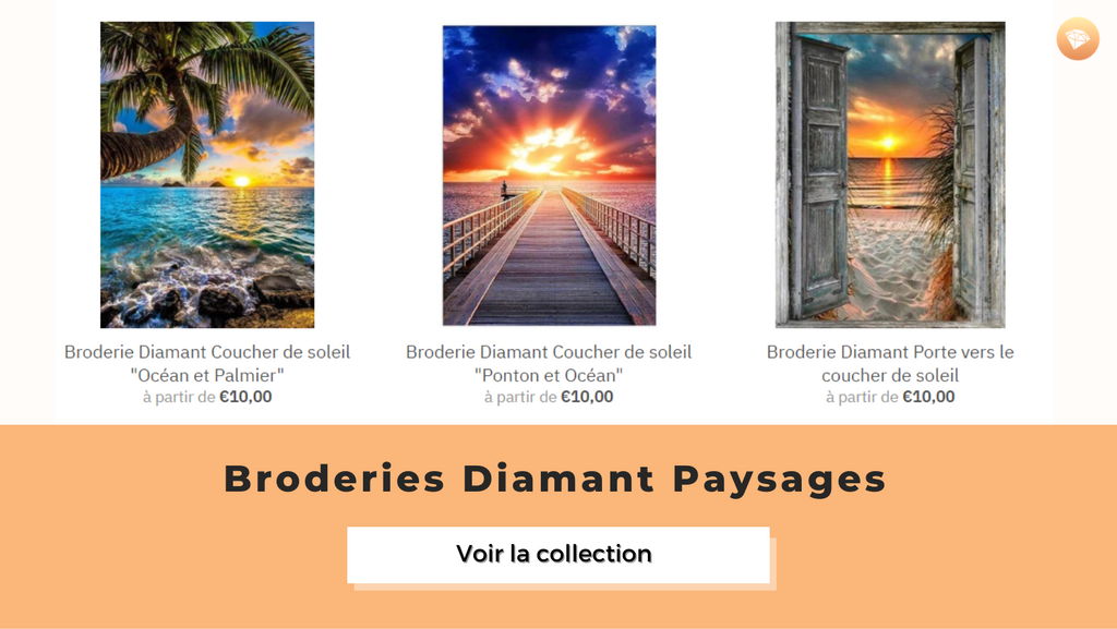 Broderie diamant paysages