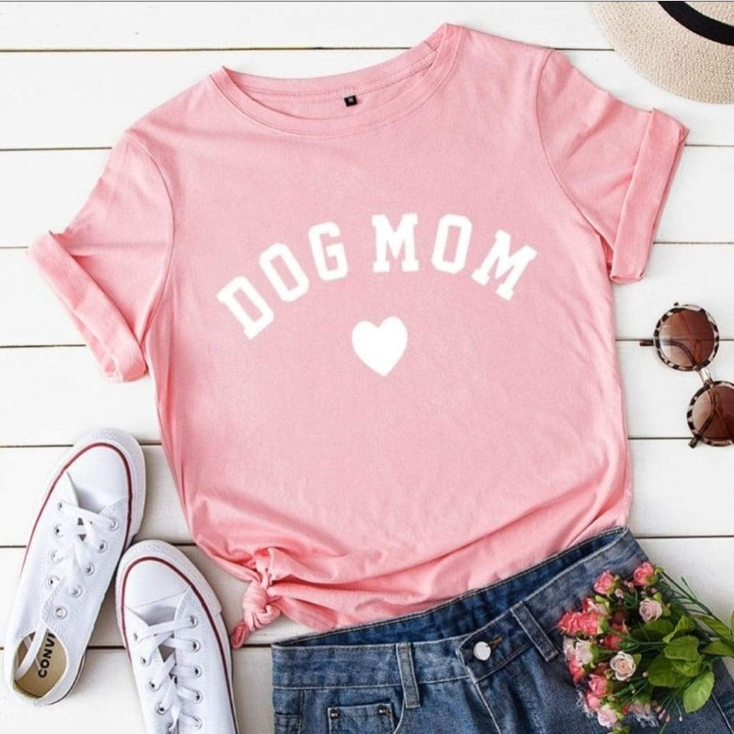T-Shirt - Dog Mom - Pink