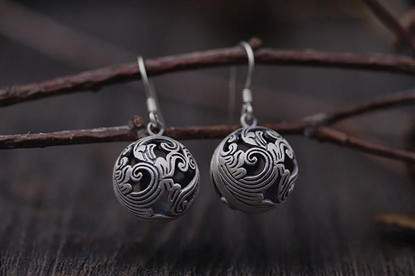 machiko-boucles-d-oreilles-argent-massif-thailandais-boules-a-gravures