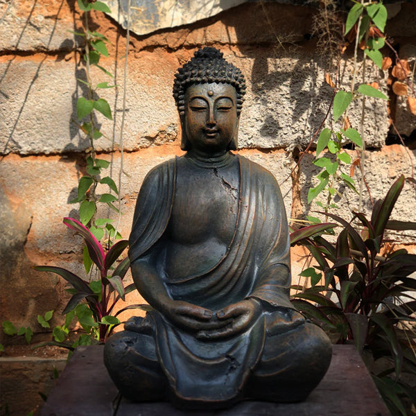 Buddha-statu-38-cm-Maditation-stellvertretende De-Jardin