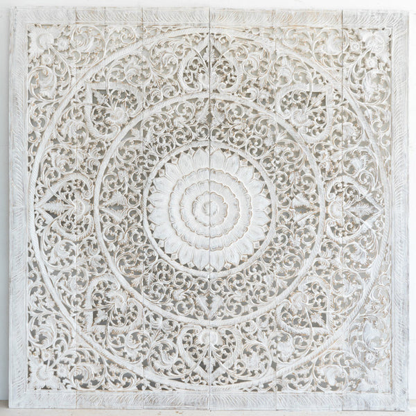 Tete-de-lit-bois-de-teck-recycle-fleur-d-orient-vintage-blanc-california-king-180-cm