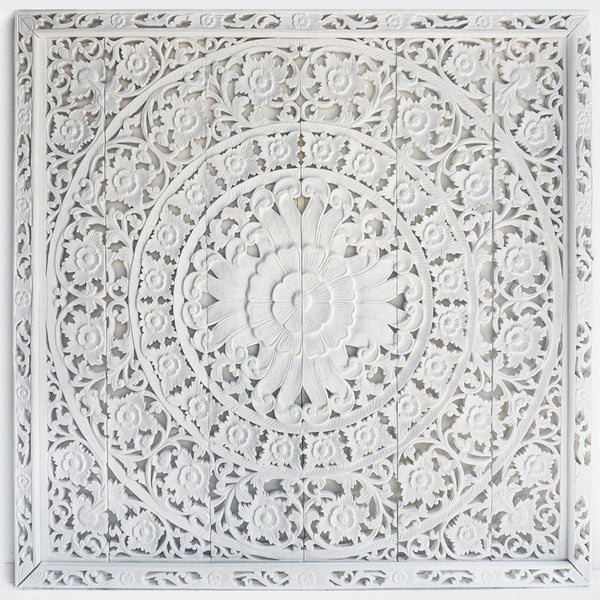 Tete-de-lit-bois-de-teck-recycle-mill-et-un-fleurs-blanc-california-king-180-cm