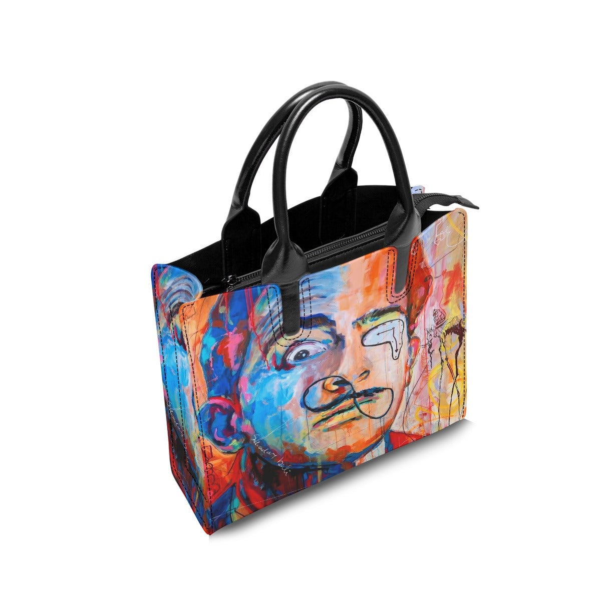 Hand-Painted Graffiti Art Leather Bag