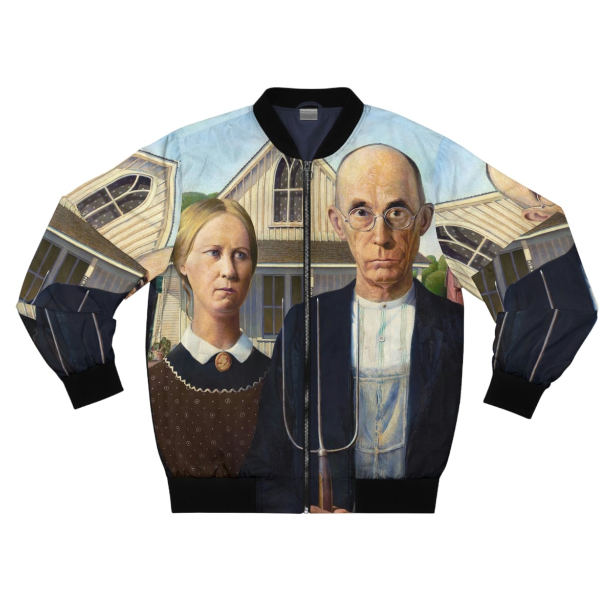 American Gothic by Grant Wood Art Bomber Jacket – The Mob Wife