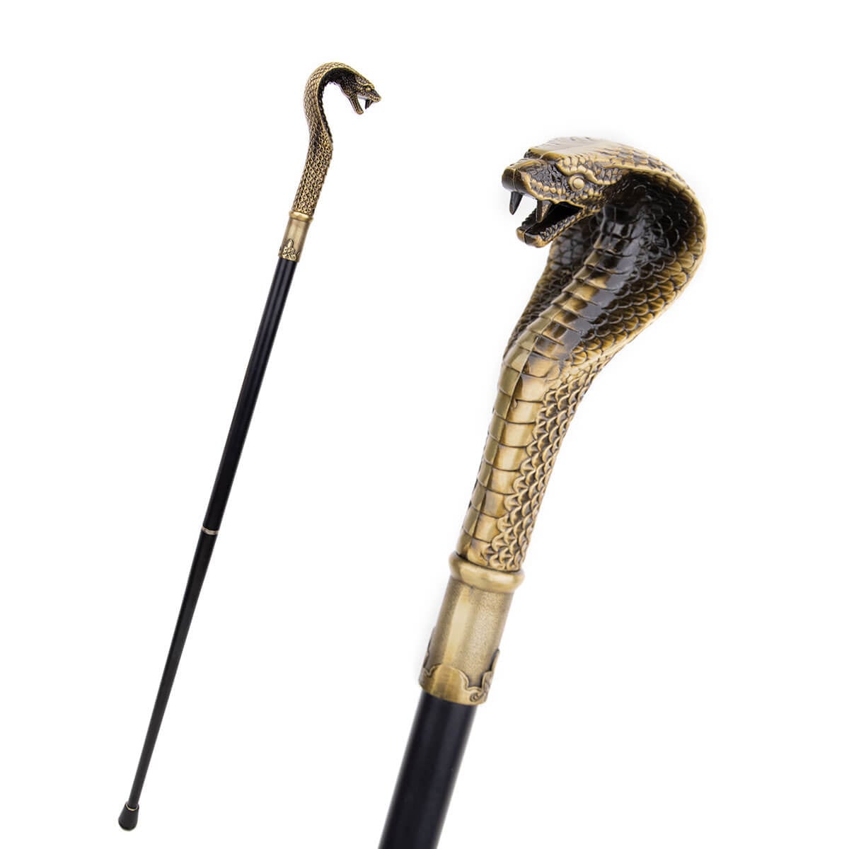 Gold Black Luxury Dragon Head Walking Cane Fashion Decorative Walking Stick