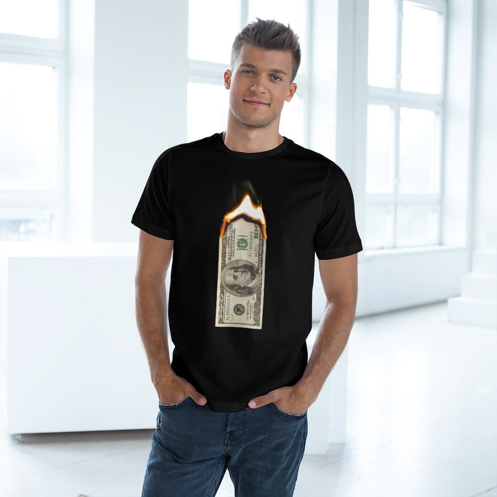 Burn Hundred Dollar Bill Fire Mo Money Gangster T-shirt