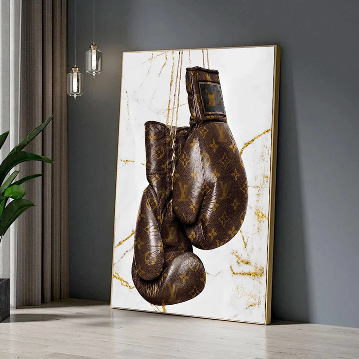 Luxury Gold Foil Boxing Gloves Canvas Painting Print Wall Art – The Mob Wife