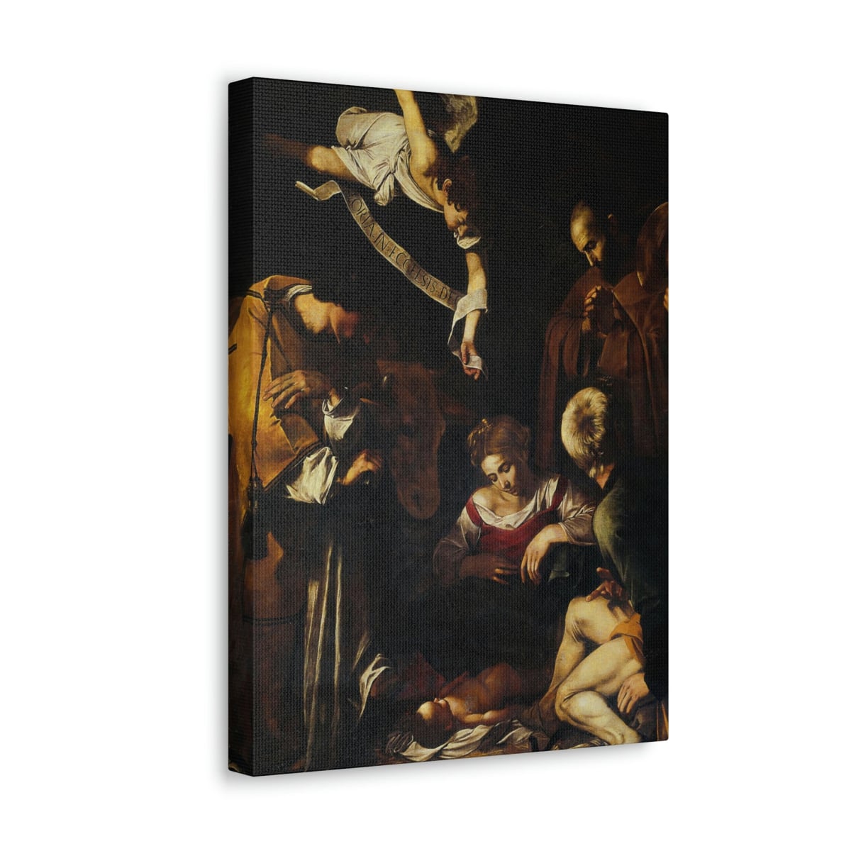 Nativity with St Francis and St Lawrence by Caravaggio Art Canvas ...
