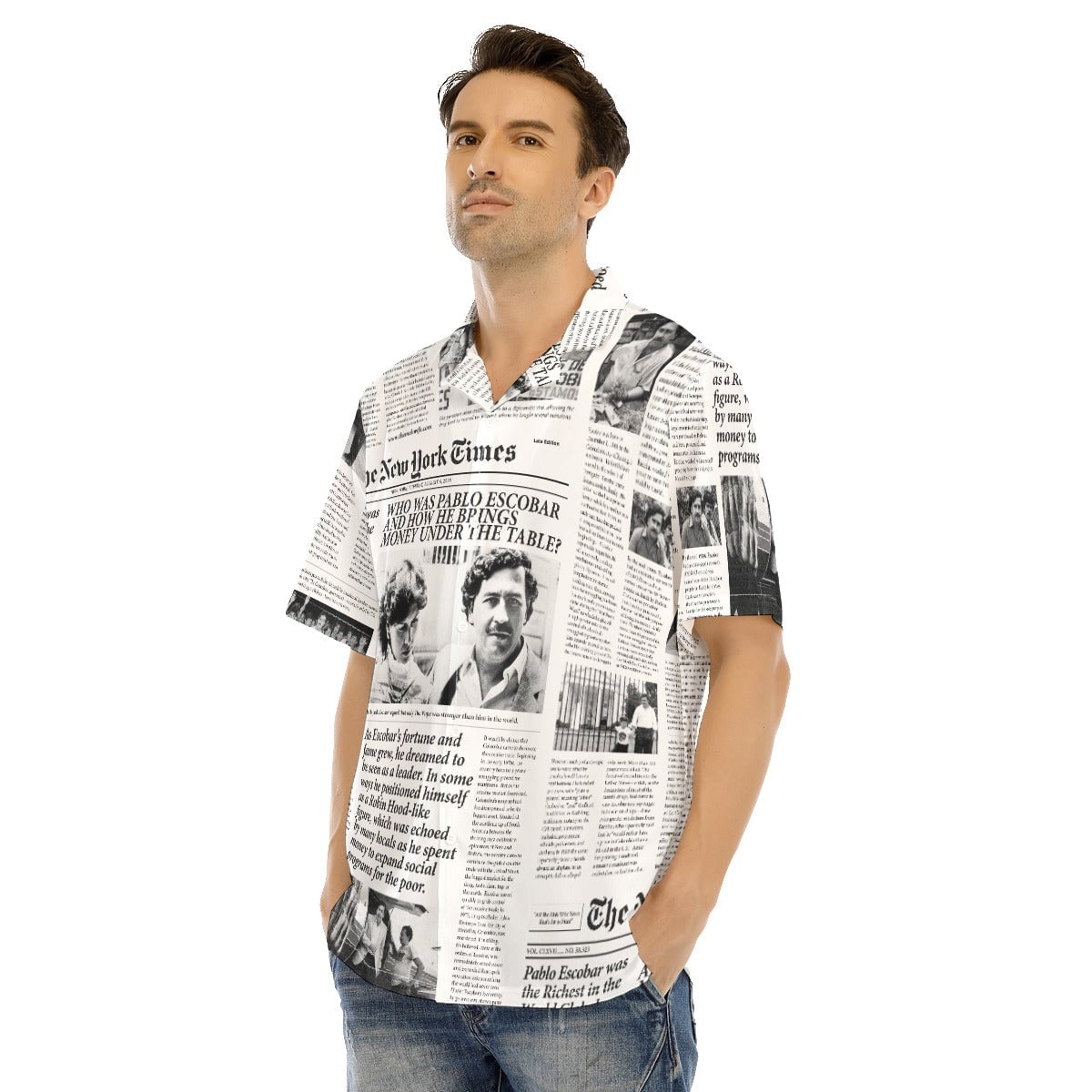 Pablo Escobar Newspaper Colombian Short Sleeve Baseball Jersey – The Mob  Wife