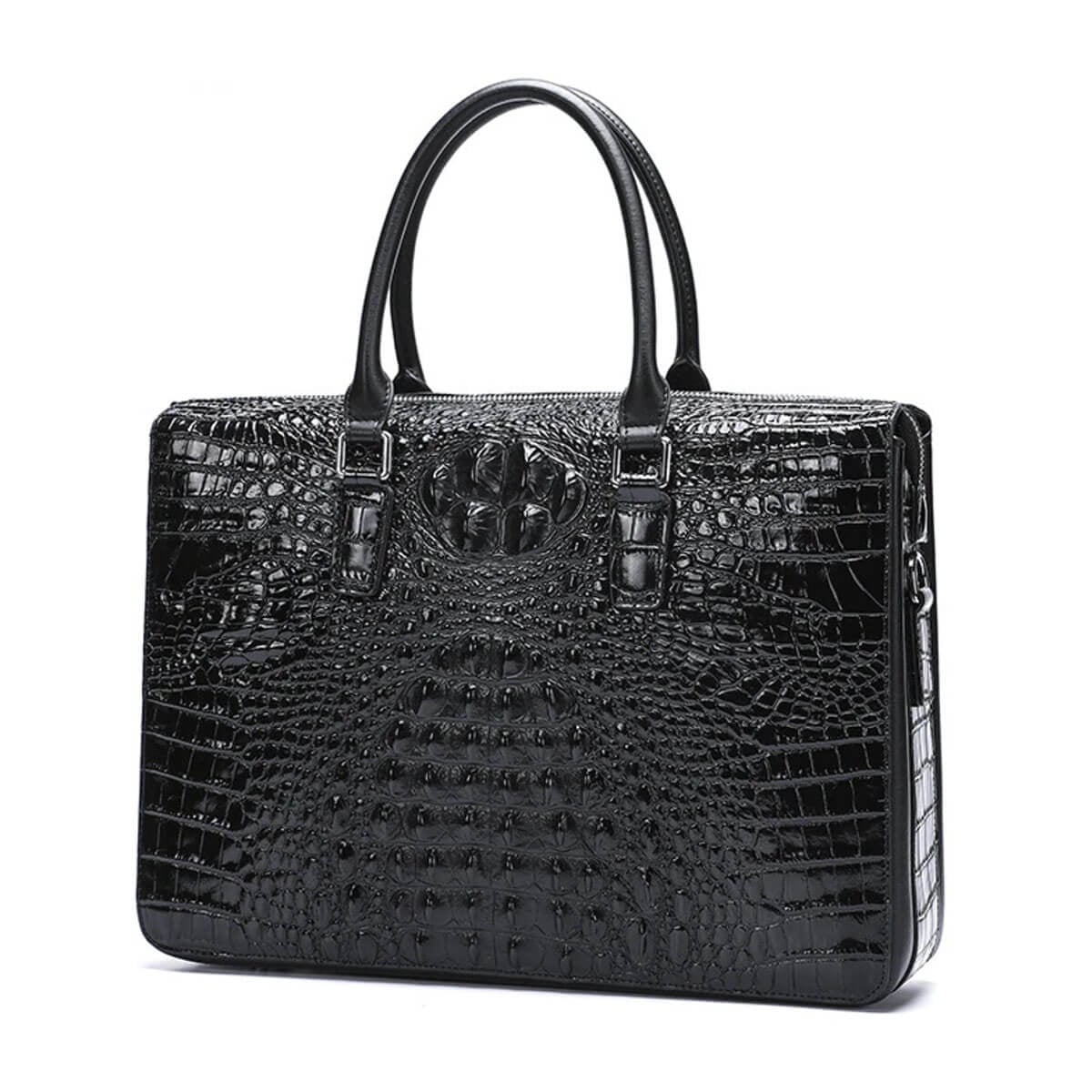 Genuine Crocodile Briefcase, Crocodile Business Bag for Men