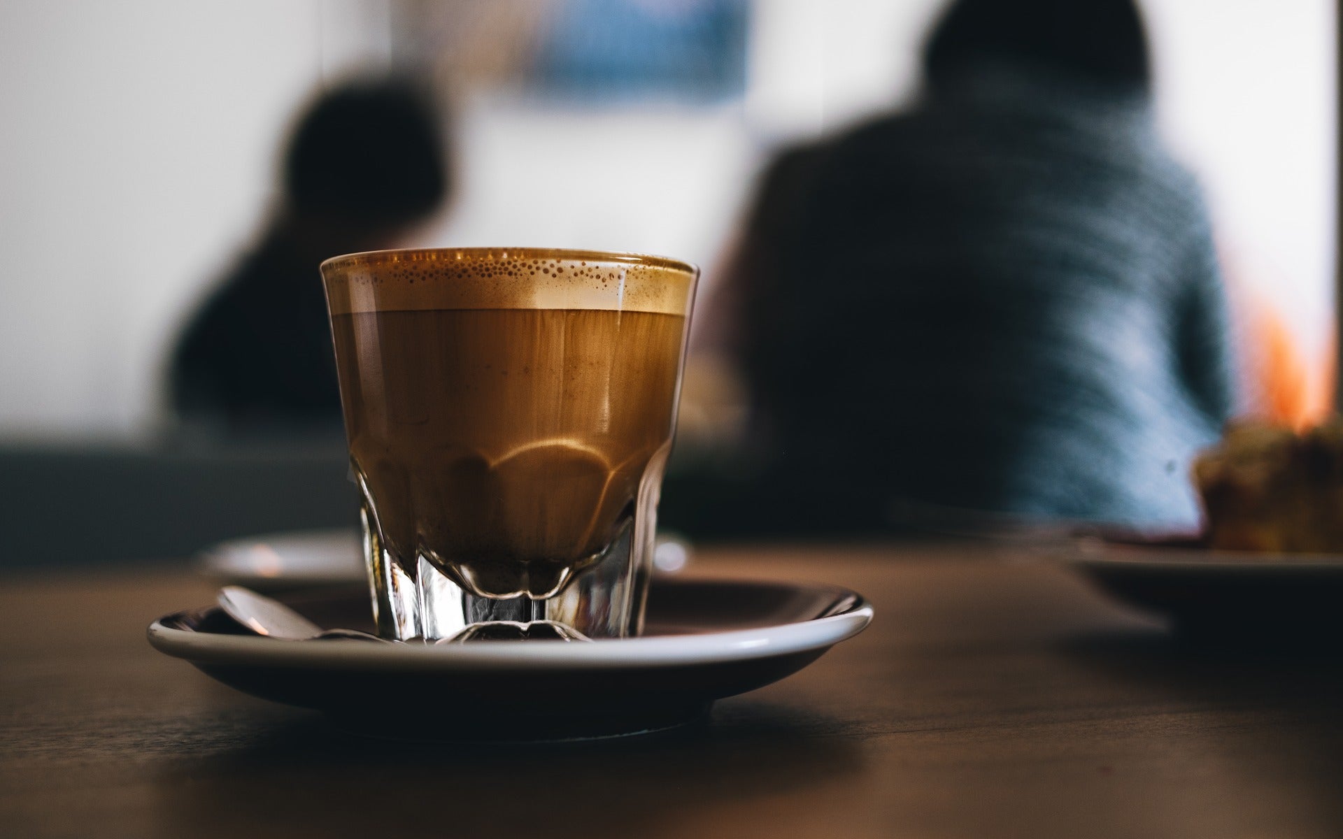 Ve coffee. Coffee in Glass. Cafeteria free Drink.