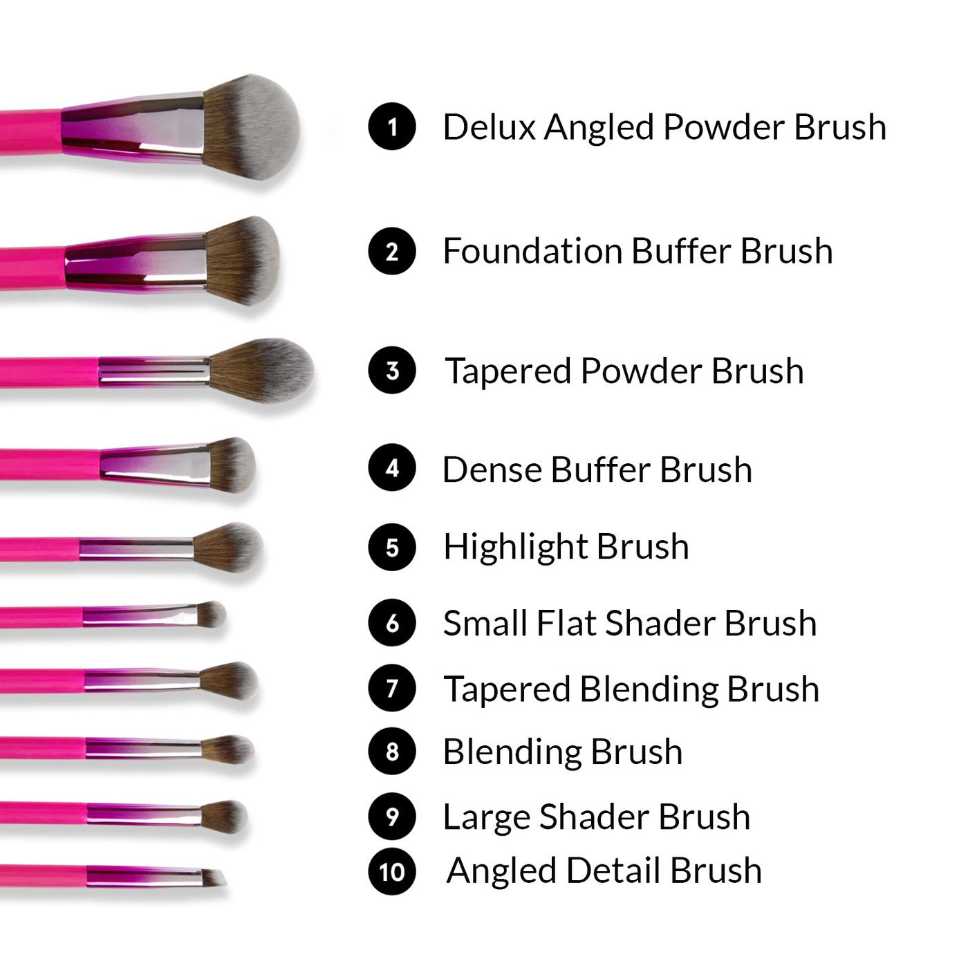 BH Cosmetics -midnight festival brush set 10 pieces – H&amp;B Beauty Store