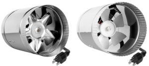 This is a picture of 6-inch and 4-inch booster fans for a grow tent or grow room.