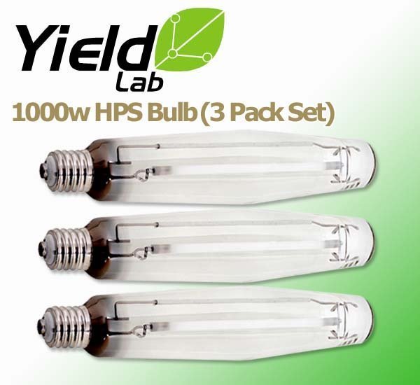 Grow Lights Yield Lab HPS 1000w Lamp HID Bulb (3 Pack) laying flat