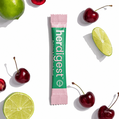 herdigest supplement stick with cherries and limes. The flavor is cherry limeade.