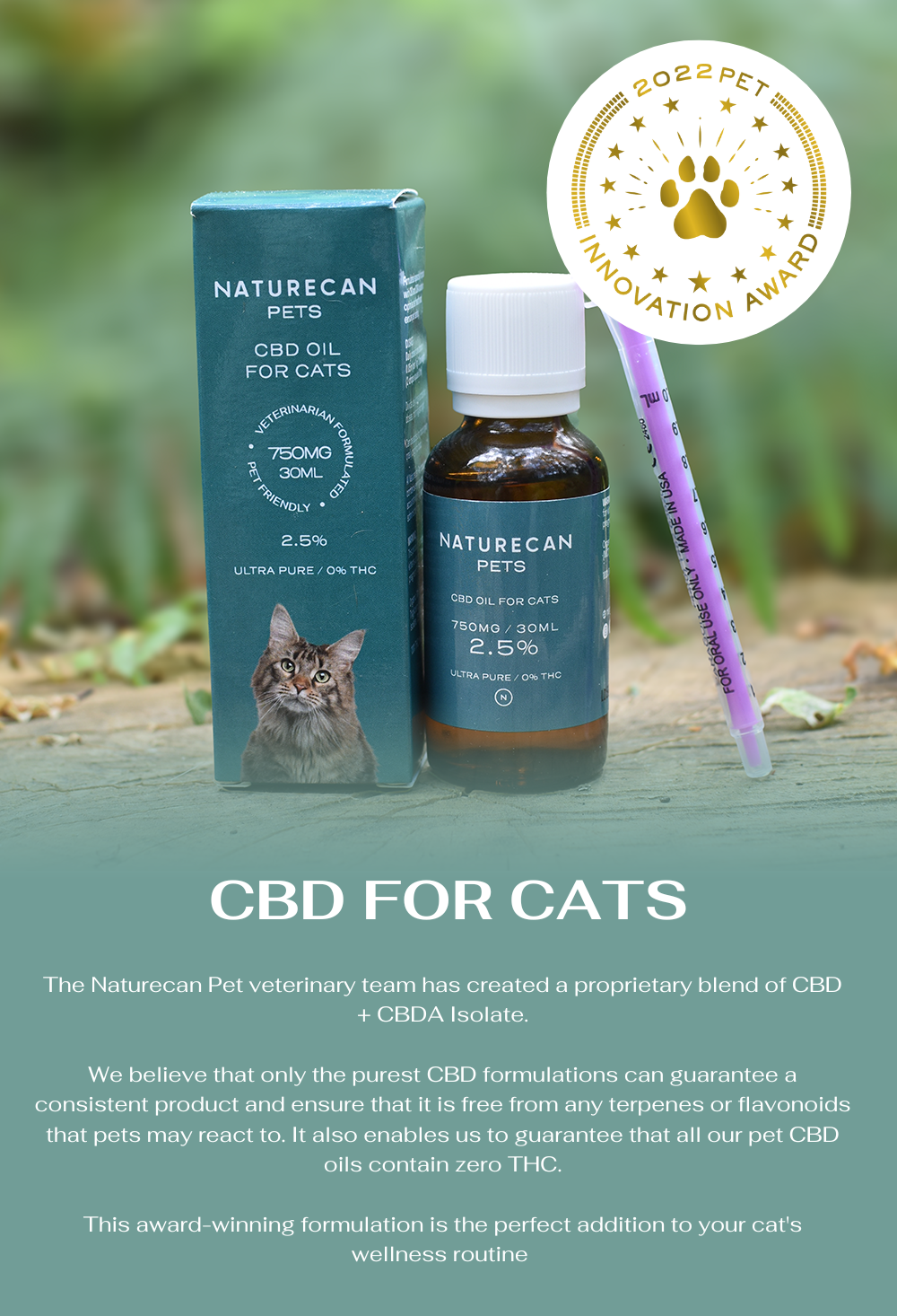 CBD for cats - Our proprietary blend. Award winning