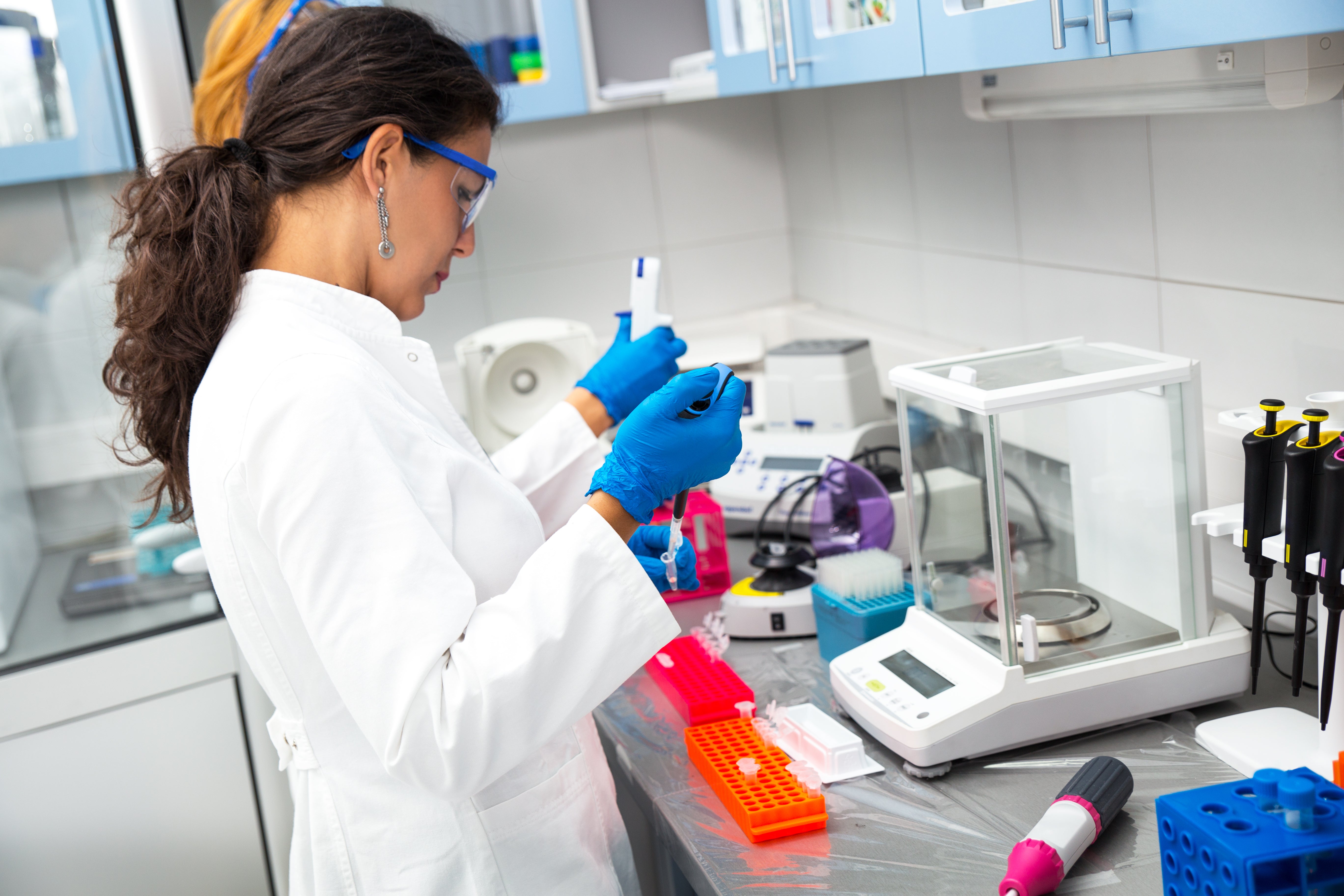 lady in a lab testing