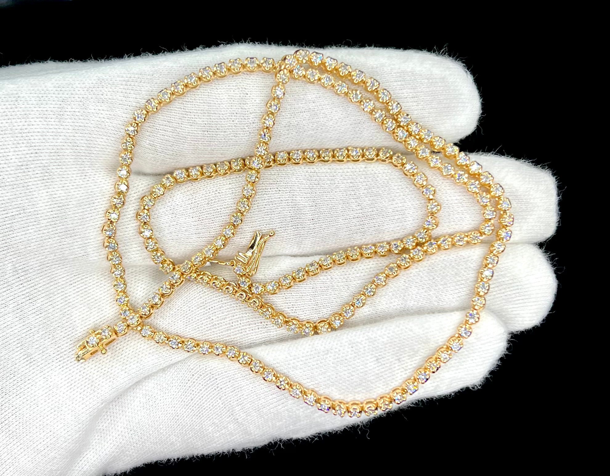 14k yellow gold Diamond tennis chain – Mike The Jeweler