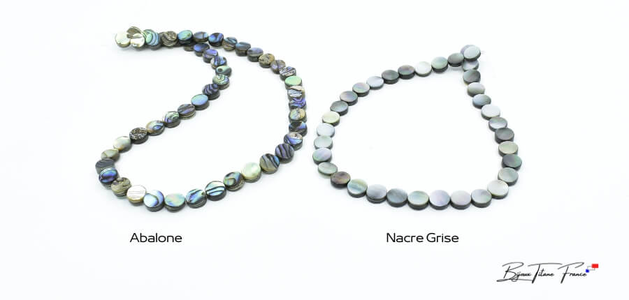 Abalone et Nacre Grise / Bijoux titane France