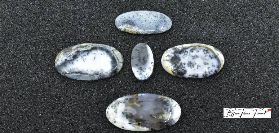 Bijoux en titane sertis d'Agate Dendritique ∣ Bijoux Titane France®