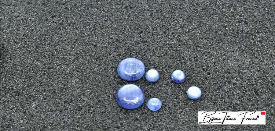 Bijoux en titane sertis de Cianite appeller Kyanite  ∣ Bijoux Titane France®